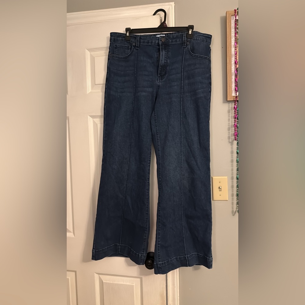 Dark Blue Women's Wide-Leg Jeans